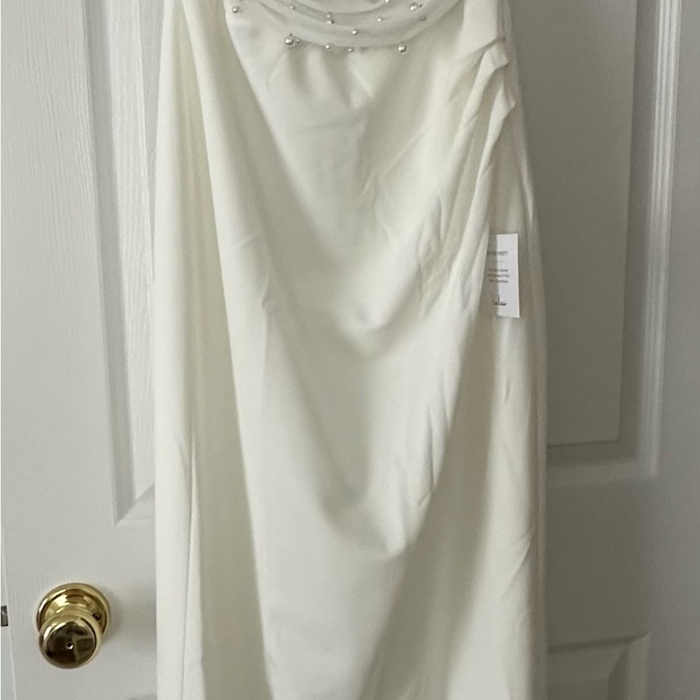 Lulu's Strapless White Dress - Picture 4 of 7